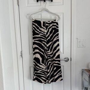 H&M Zebra Print Wide-Leg Pants Size Medium